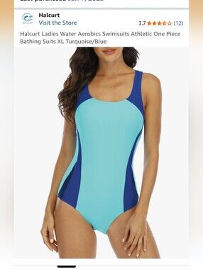 Halcurt Turquoise and Blue One-Piece Swimsuit Women's Sizing XL